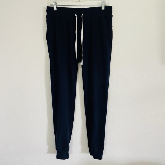 Zyia Active Cozy Jogger Pants Pull On Size Large Drawstring Navy Blue Athleisure - Picture 2 of 7